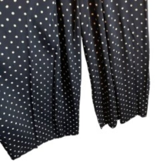 CACHE' WOMENS 1940'S STYLE VINTAGE DRK NAVY/WHITE POLKADOT CULOTTE DRESS SIZE 8 - Picture 8 of 9